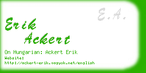 erik ackert business card